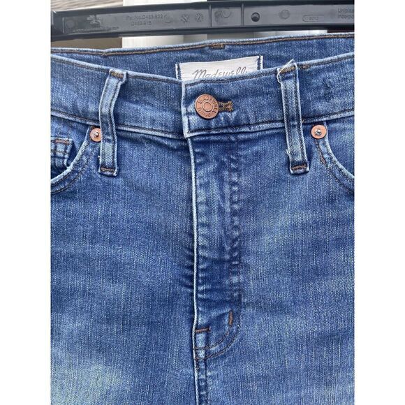 Madewell 9" Mid-Rise Skinny Jeans Size 28 Distressed Raw Hem - Picture 10 of 13